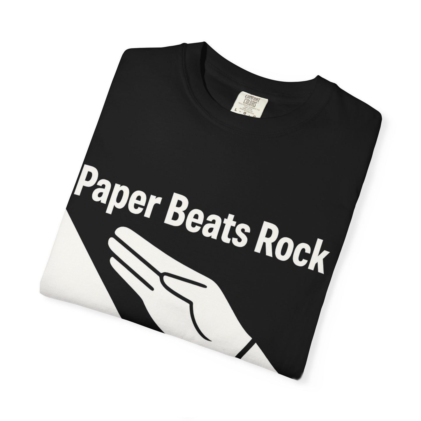 Paper Beats Rock Comfort Colors 1717 T‑Shirt — Funny Hand Game Tee