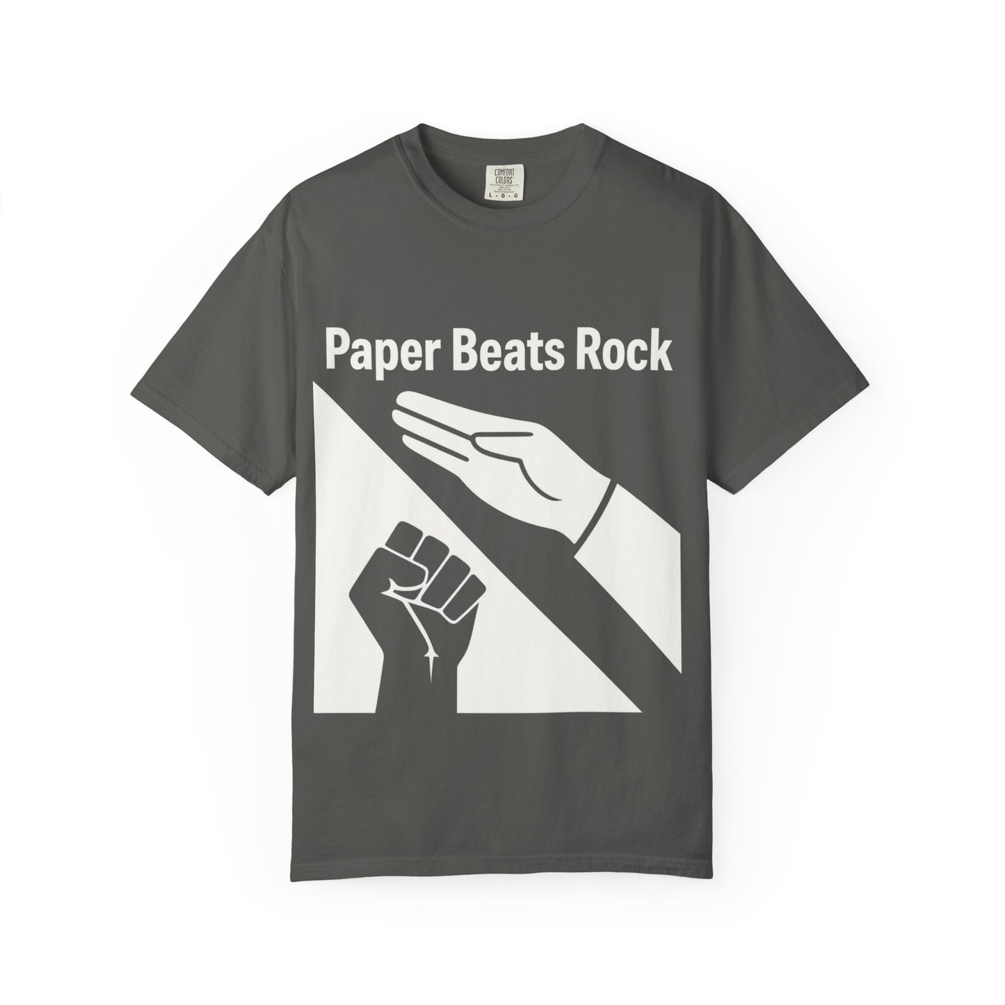 Paper Beats Rock Comfort Colors 1717 T‑Shirt — Funny Hand Game Tee