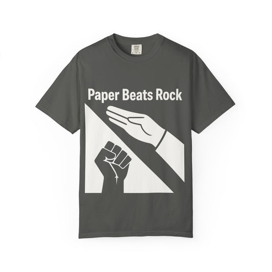 Paper Beats Rock Comfort Colors 1717 T‑Shirt — Funny Hand Game Tee