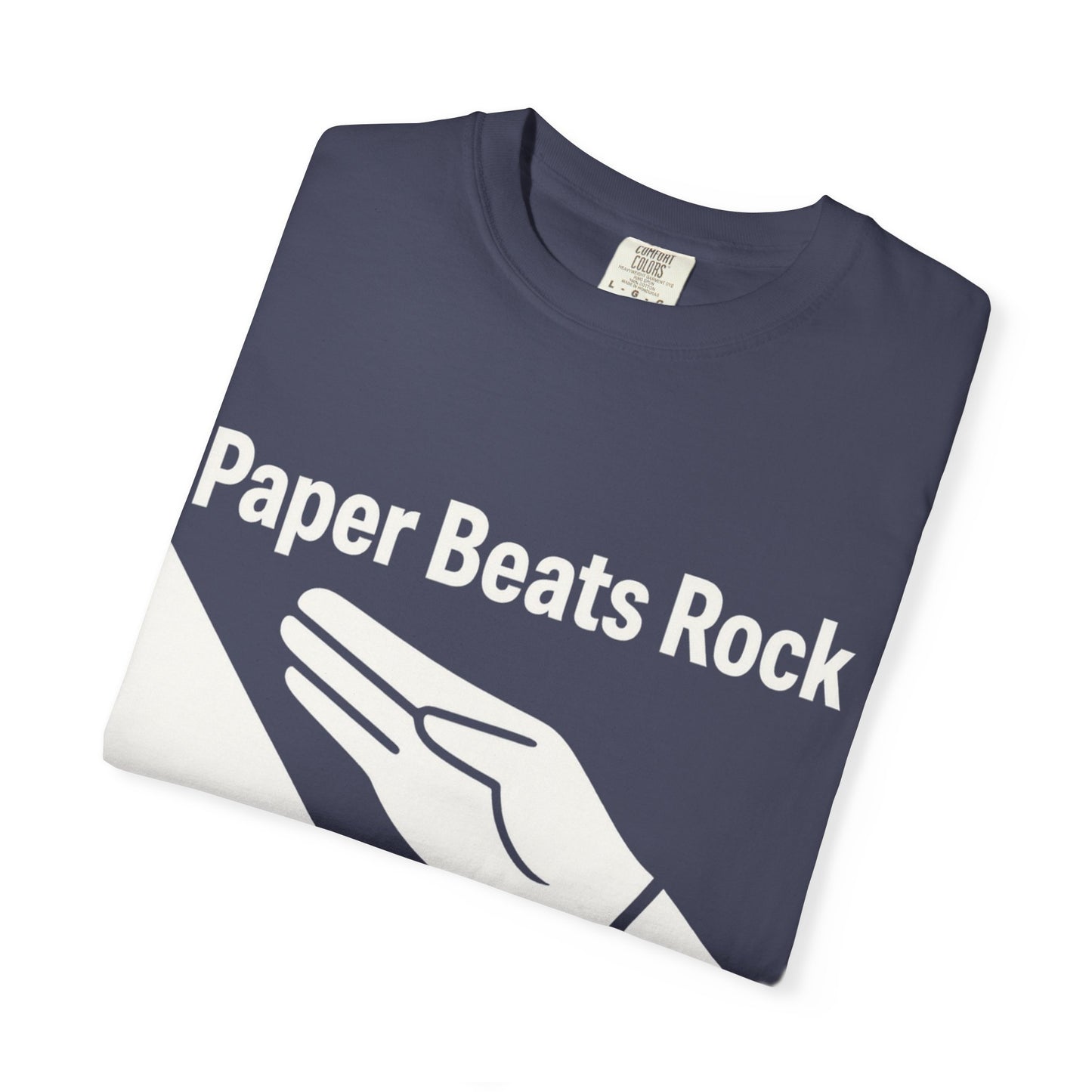 Paper Beats Rock Comfort Colors 1717 T‑Shirt — Funny Hand Game Tee