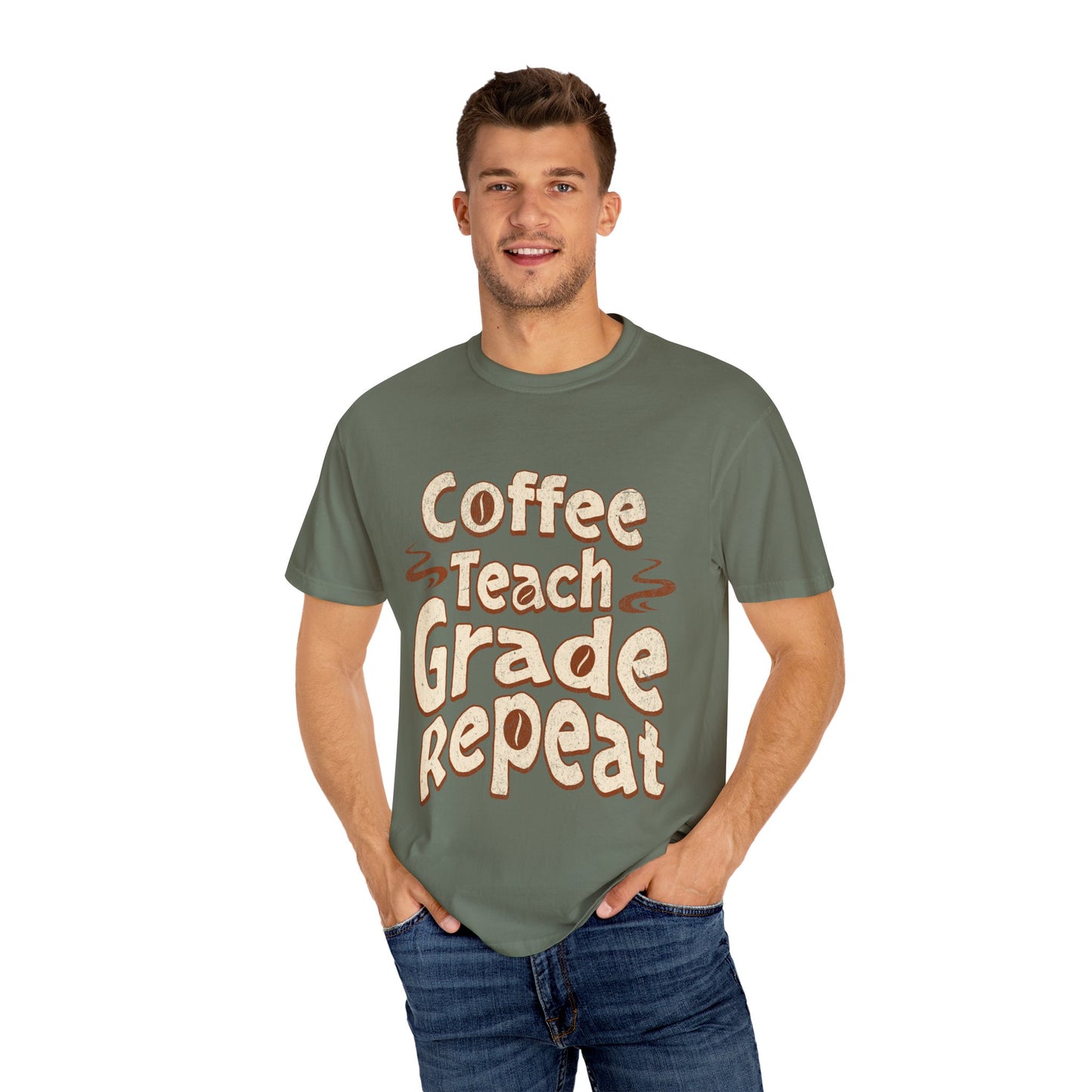 Coffee Teach Grade Repeat - Back to School T-Shirt