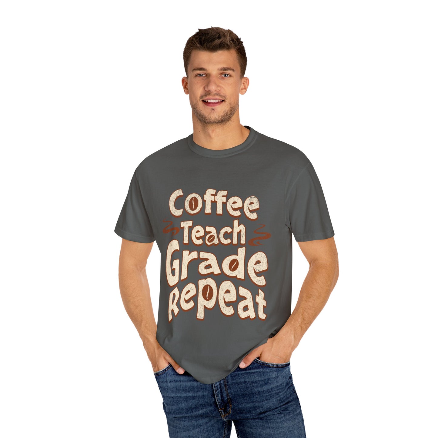 Coffee Teach Grade Repeat - Back to School T-Shirt