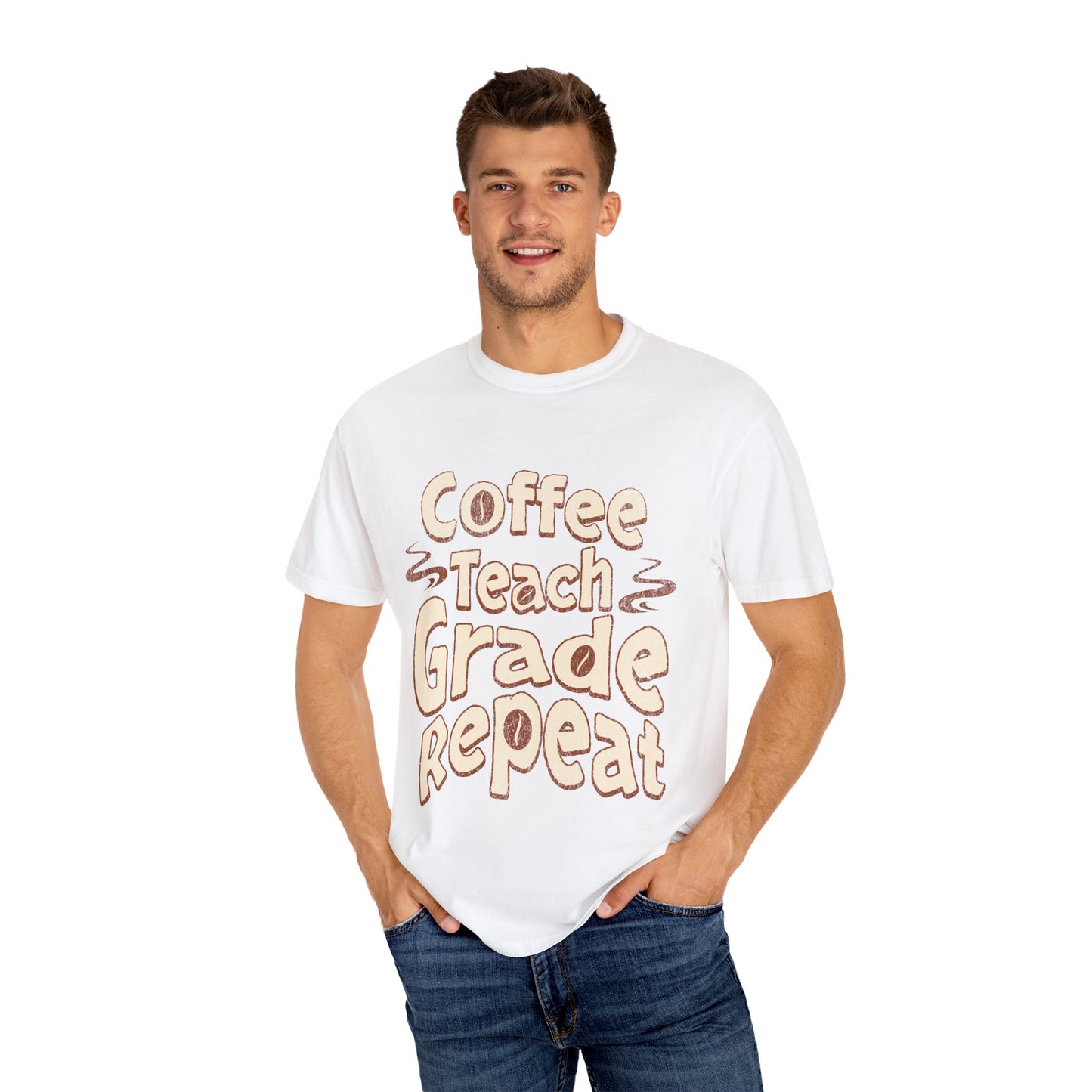 Coffee Teach Grade Repeat - Back to School T-Shirt