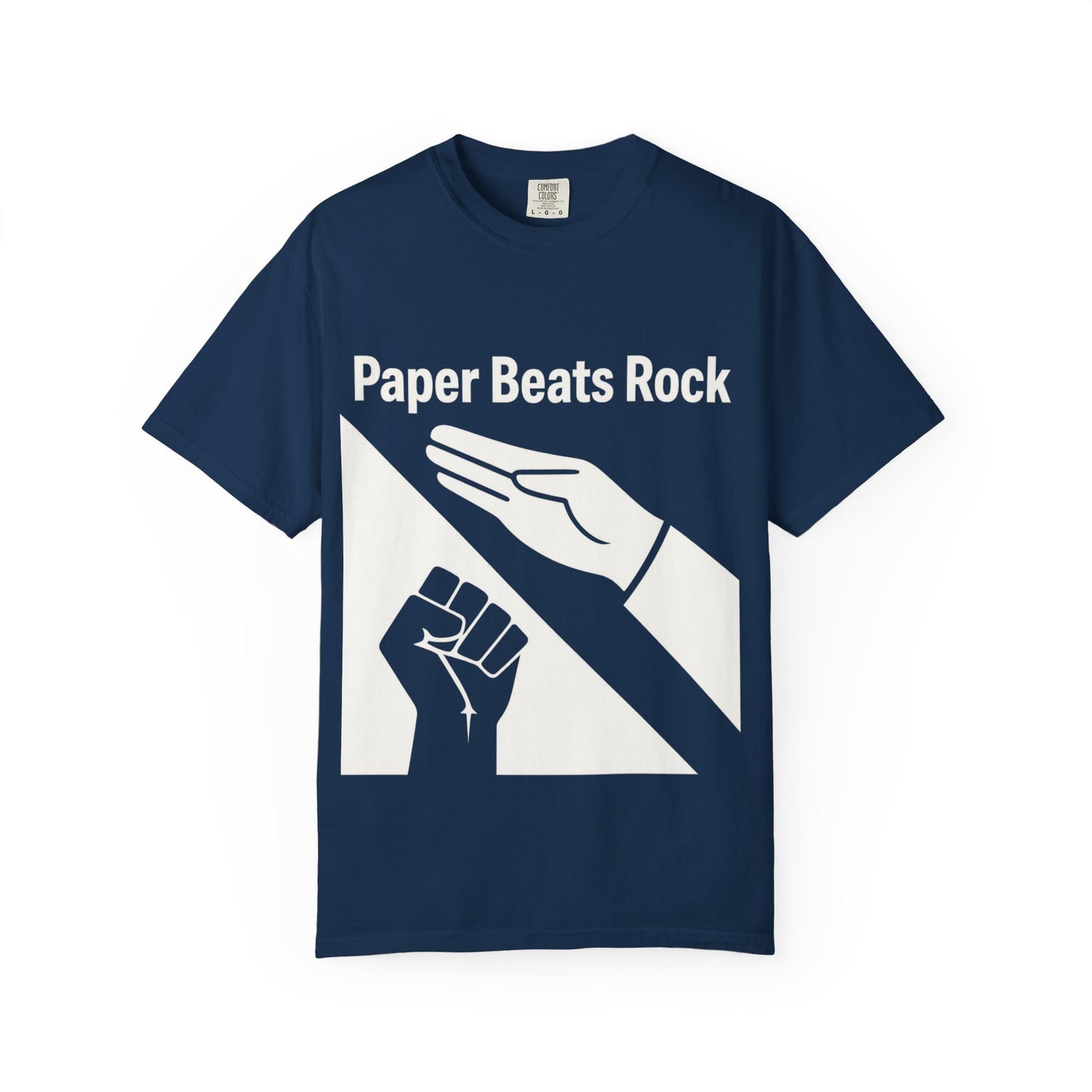 Paper Beats Rock Comfort Colors 1717 T‑Shirt — Funny Hand Game Tee