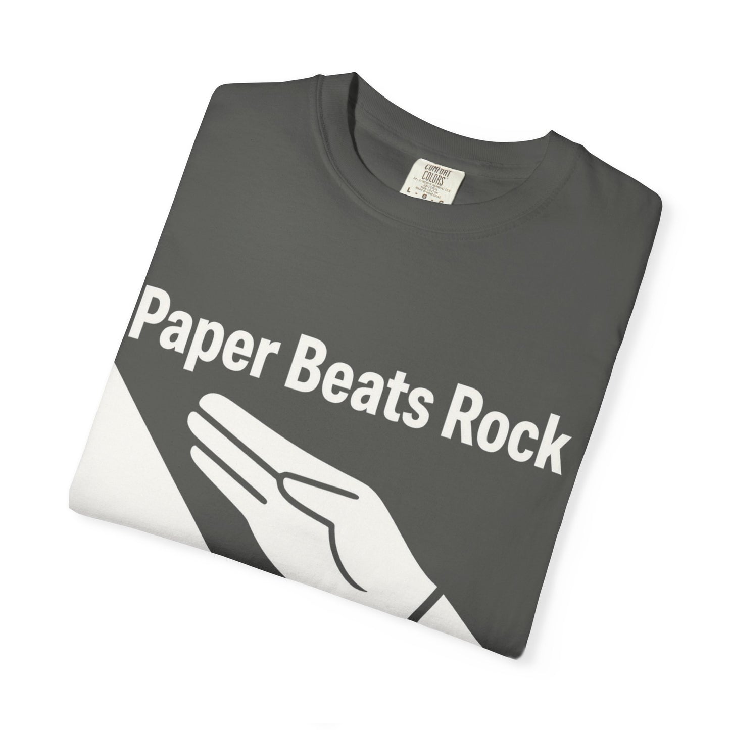 Paper Beats Rock Comfort Colors 1717 T‑Shirt — Funny Hand Game Tee