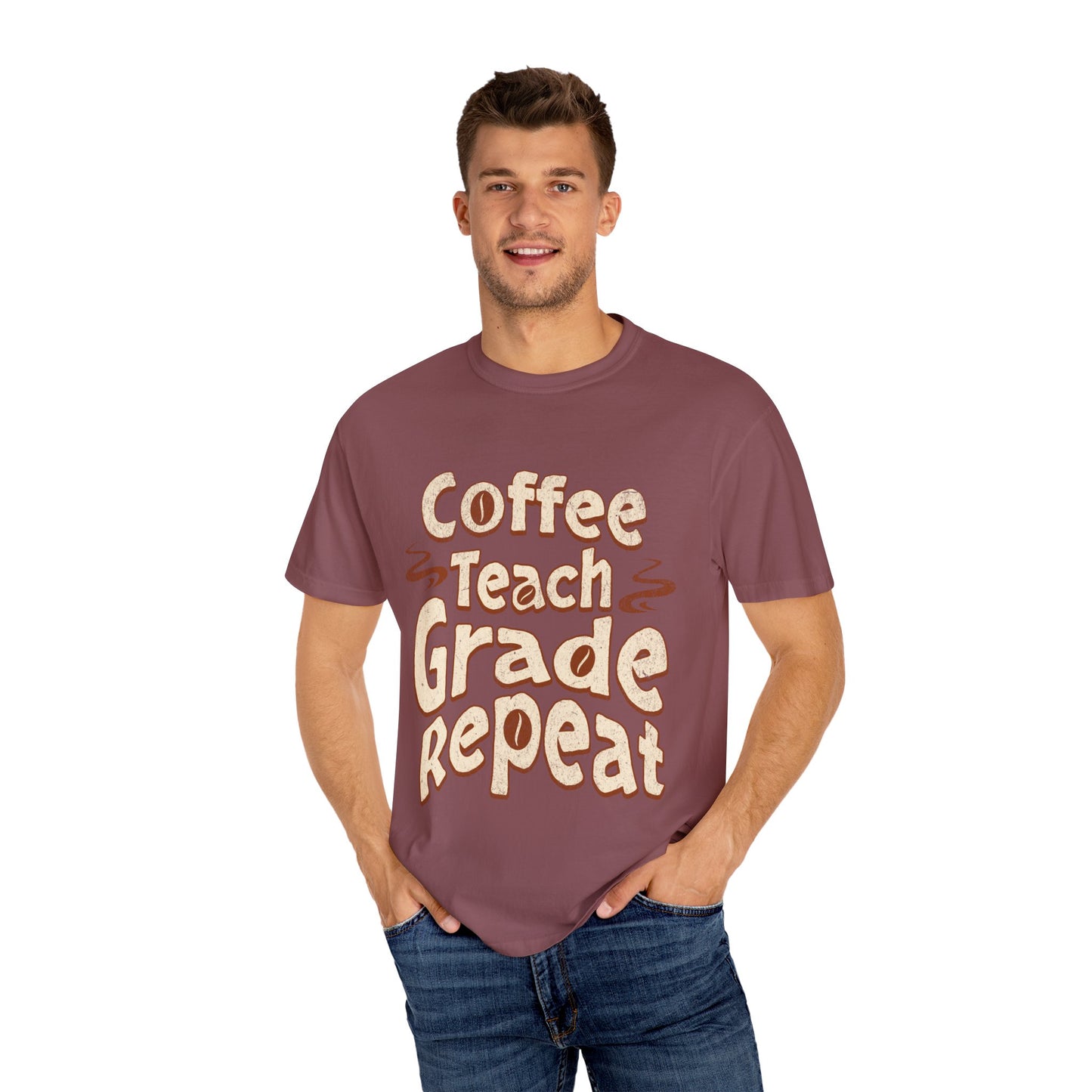 Coffee Teach Grade Repeat - Back to School T-Shirt