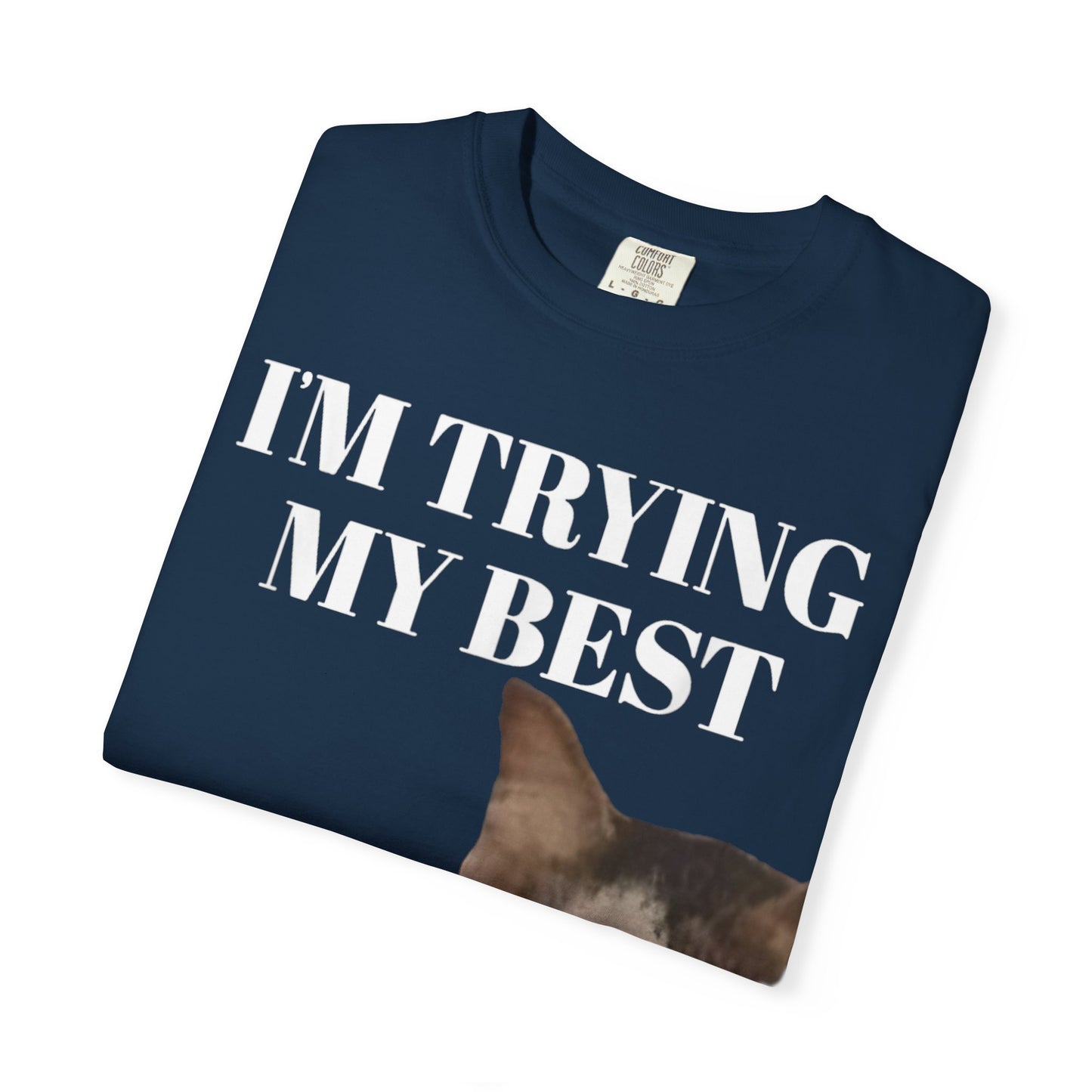 I'm Trying My Best Meme Cat Comfort Colors 1717 T-Shirt