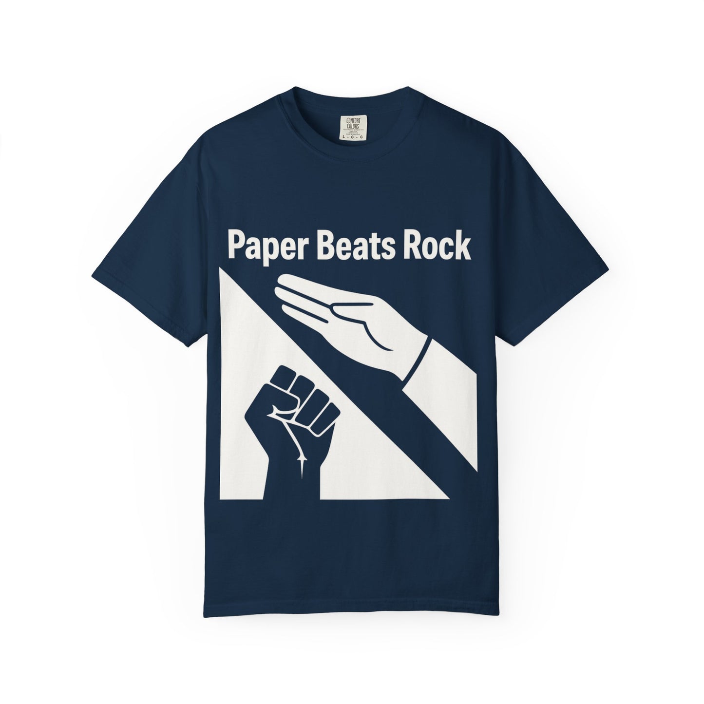 Paper Beats Rock Comfort Colors 1717 T‑Shirt — Funny Hand Game Tee