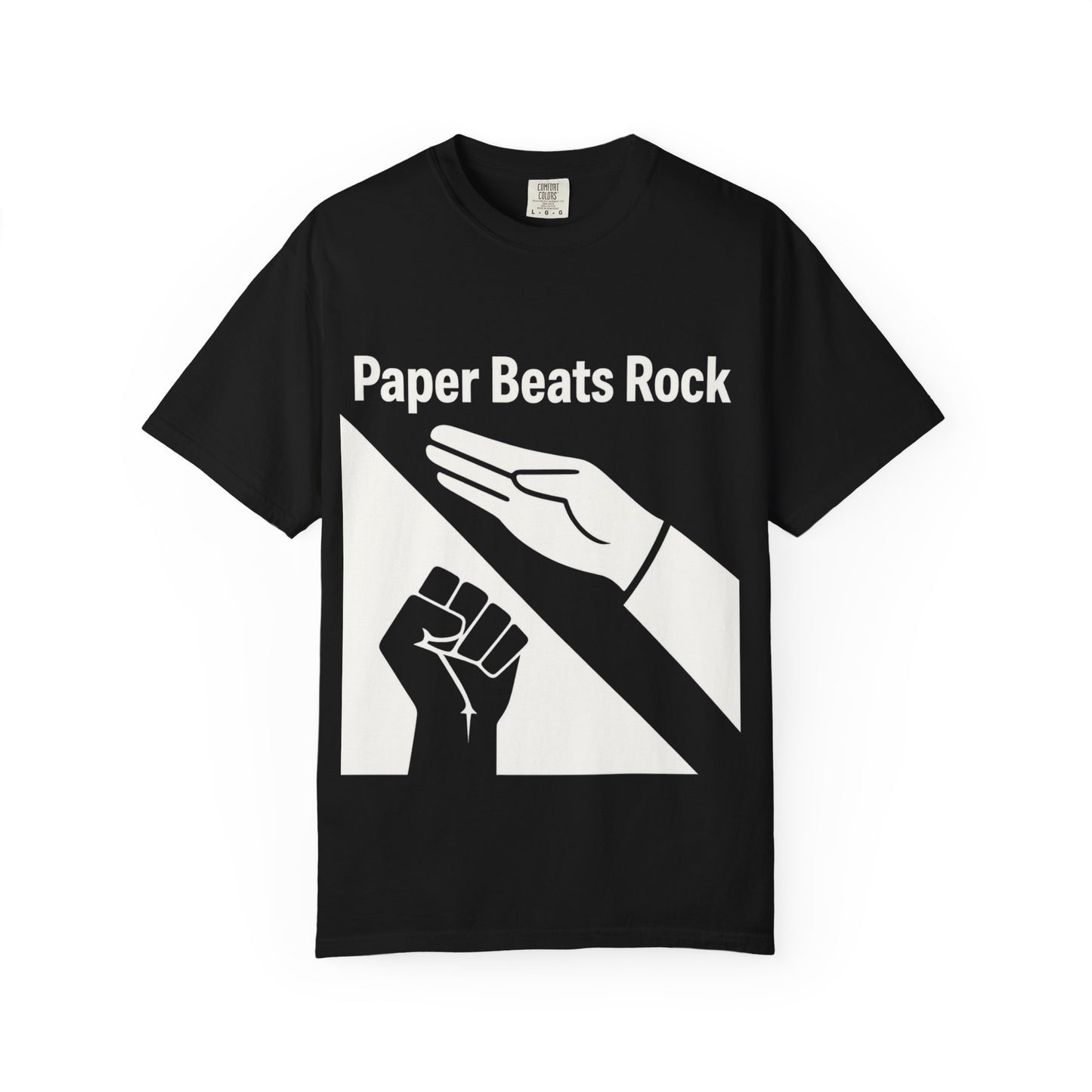 Paper Beats Rock Comfort Colors 1717 T‑Shirt — Funny Hand Game Tee