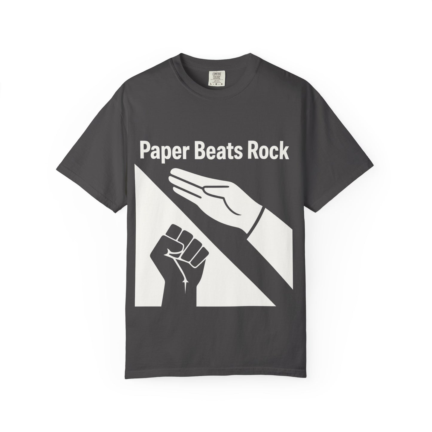 Paper Beats Rock Comfort Colors 1717 T‑Shirt — Funny Hand Game Tee
