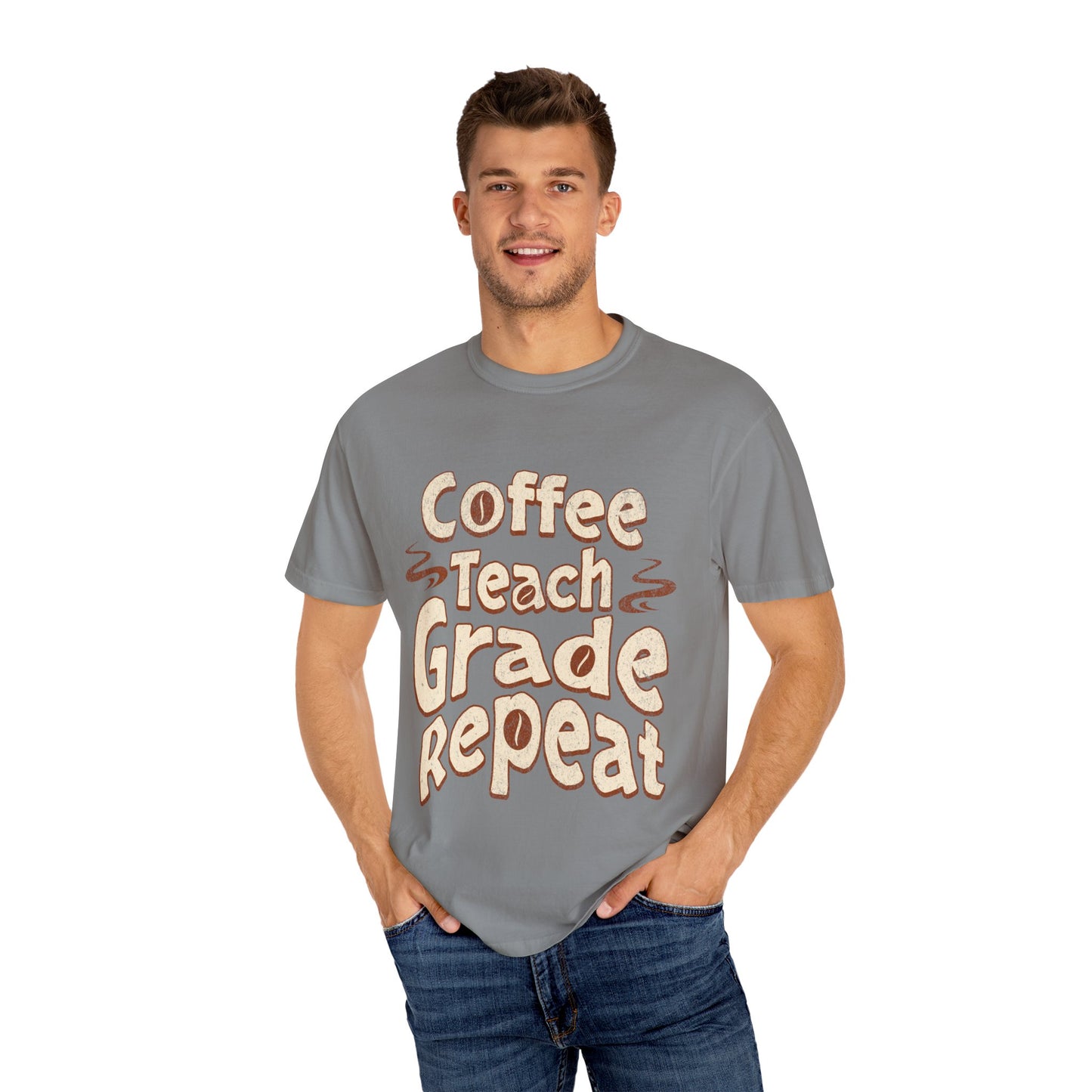 Coffee Teach Grade Repeat - Back to School T-Shirt