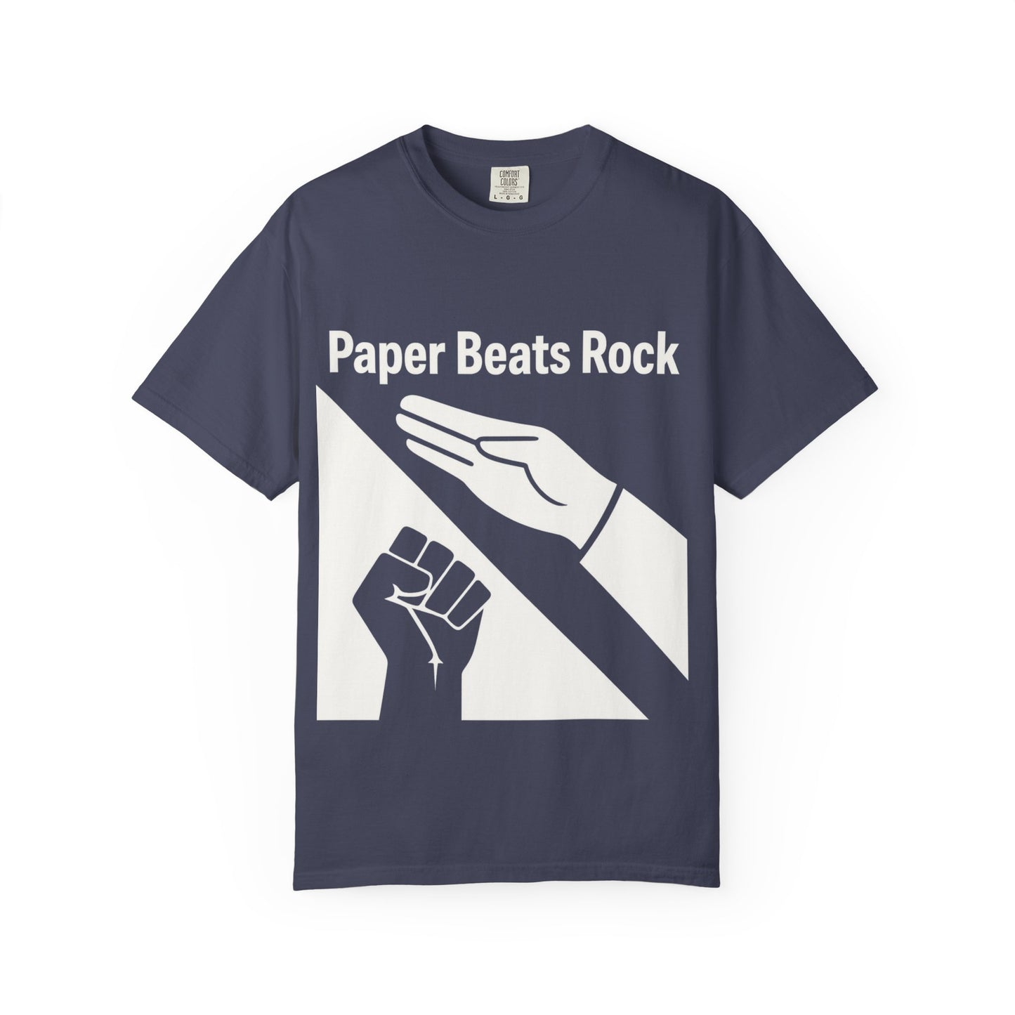 Paper Beats Rock Comfort Colors 1717 T‑Shirt — Funny Hand Game Tee