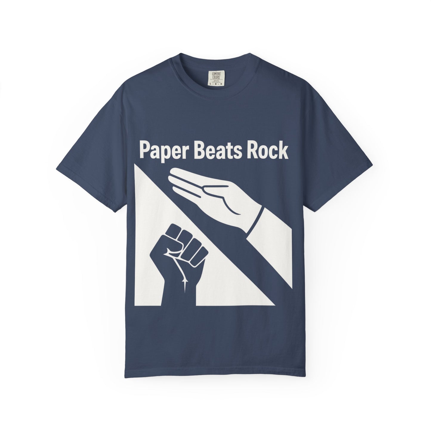 Paper Beats Rock Comfort Colors 1717 T‑Shirt — Funny Hand Game Tee
